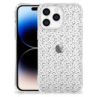 Apple iPhone 14 Pro Max Doorzichtige Silicone Hoesje Stripes Dots - thumbnail