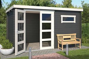 Outdoor Life Products | Tuinhuis Timian 380 x 230 | Gecoat | Carbon Grey-Wit