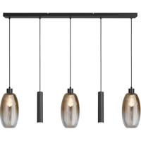 Masterlight Glazen hanglampOlive 3x Ø 18,5cm - 2x Run pendel - zwart - 2431-05-130-5RB20218