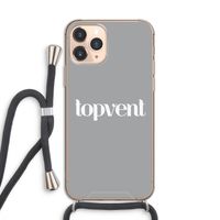 Topvent Grijs Wit: iPhone 11 Pro Transparant Hoesje met koord