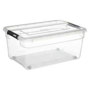 5Five opberg kist met deksel - Box - 40 liter - 58 x 39 x 26 cm - kunststof - transparant