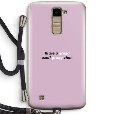 uzelf graag zien: LG K10 (2016) Transparant Hoesje met koord
