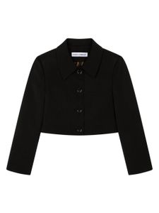 Dolce & Gabbana Kids blazer crop à simple boutonnage - Noir