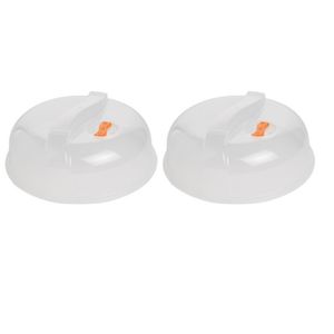 2x Magnetrondeksel/afdekschalen voor eten 26 cm