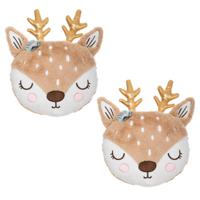 Dieren sierkussen kinderkamer - 2x - hertje - 31 cm - polyester