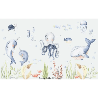 Designed4Kids wandvullend behang kinderkamer sealife-420 x 260 cm
