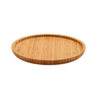 Bamboe houten broodplank/serveerplank/hamplank rond 20 cm - Serveerplanken - thumbnail