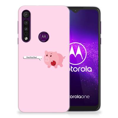 Motorola One Macro Telefoonhoesje met Naam Pig Mud Motorola One Macro Telefoonhoesje met Naam Pig Mud