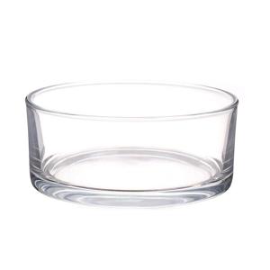 Lage schaal/vaas rond - transparant - glas - 19 x 8 cm - Glazen vazen - woonaccessoires