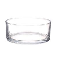 Lage schaal/vaas rond - transparant - glas - 19 x 8 cm - Glazen vazen - woonaccessoires