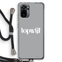 Topwijf Grijs Wit: Xiaomi Redmi Note 10 Pro Transparant Hoesje met koord