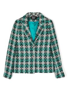 Versace Kids blazer en tweed à simple boutonnage - Vert