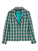 Versace Kids blazer en tweed à simple boutonnage - Vert - thumbnail