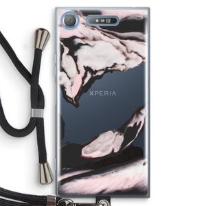Roze stroom: Sony Xperia XZ1 Transparant Hoesje met koord
