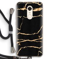 Gouden marmer: Xiaomi Redmi 5 Transparant Hoesje met koord