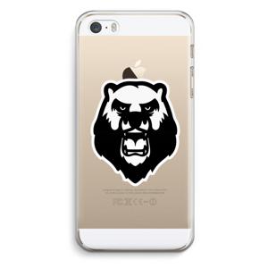 Angry Bear (white): iPhone 5 / 5S / SE Transparant Hoesje