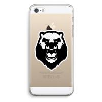 Angry Bear (white): iPhone 5 / 5S / SE Transparant Hoesje - thumbnail