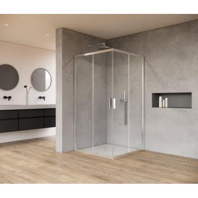 Marenza Casus Douchecabine - 100x100x200cm - hoekinstap - helder glas - profiel - chroom SAO1142_100_CH