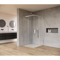 Marenza Casus Douchecabine - 100x100x200cm - hoekinstap - helder glas - profiel - chroom SAO1142_100_CH