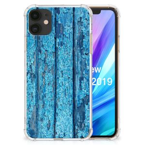 Apple iPhone 11 Stevig Telefoonhoesje Wood Blue