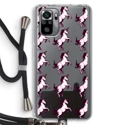 Musketon Unicorn: Xiaomi Redmi Note 10S Transparant Hoesje met koord