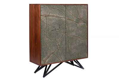 Massief houten dressoir MOUNTAIN SOUL 120 cm kast van echt natuursteen acacia - 43794