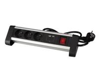 3-voudige desktop-stekkerdoos met 2 usb-poorten 2.4 a penaarde - Velleman