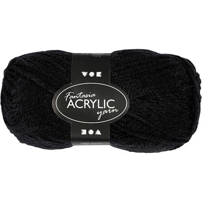 Creativ Company Acrylgaren, zwart, 50gr, 80m