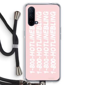 Hotline bling pink: OnePlus Nord CE 5G Transparant Hoesje met koord