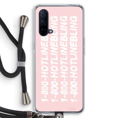 Hotline bling pink: OnePlus Nord CE 5G Transparant Hoesje met koord