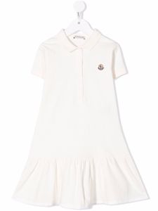 Moncler Enfant robe-polo à patch logo - Blanc