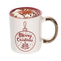 Kerst mok - 2x - Merry Christmas - 300 ml - keramiek - koffiemok - cadeau - kerstbeker - theemok