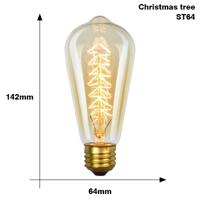 E27 40W Retro Edison gloeilamp gloeidraad Vintage ampul gloeilamp AC 220V (ST64 kerstboom)