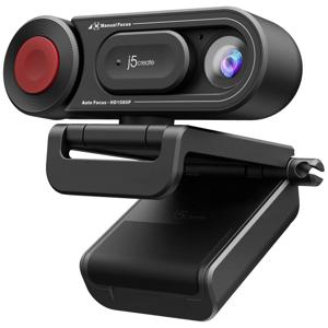 j5create JVU250-N Full HD-webcam 1920 x 1080 Pixel Geïntegreerd afdekpaneel, Microfoon, Klemhouder