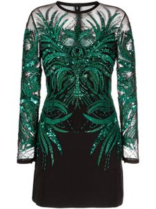 Elie Saab robe courte à perles brodées - Vert