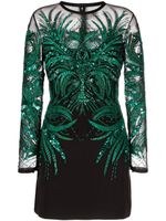 Elie Saab robe courte à perles brodées - Vert - thumbnail