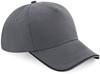 Beechfield CB25c Authentic 5 Panel Cap - Piped Peak - Graphite Grey/Black - One Size