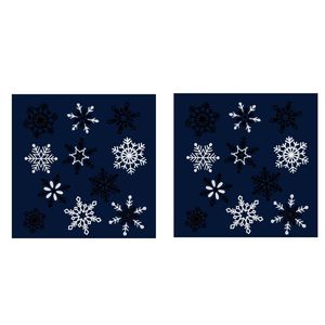 2x stuks velletjes kerst raamstickers sneeuwvlokken 28,5 x 30,5 cm - Feeststickers