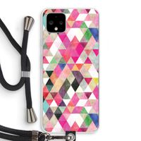Gekleurde driehoekjes: Pixel 4 XL Transparant Hoesje met koord