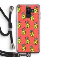 Ananas: Samsung Galaxy J8 (2018) Transparant Hoesje met koord
