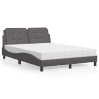 Bed met matras kunstleer grijs 120x200 cm Bed met matras kunstleer grijs 120x200 cm