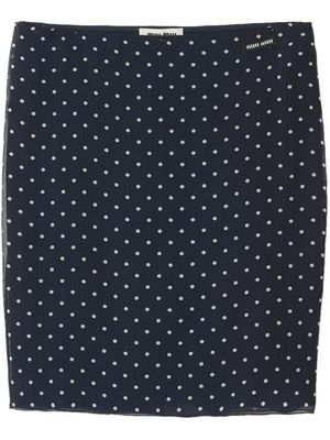 Miu Miu jupe mi-longue à pois - Noir