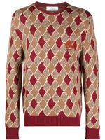 ETRO pull en laine à motif de losanges - Rouge