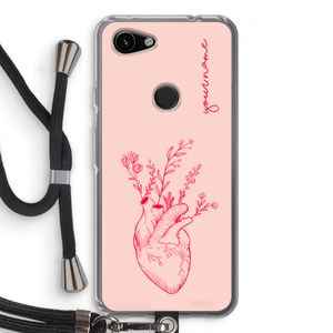 Blooming Heart: Pixel 3a Transparant Hoesje met koord