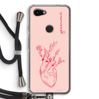 Blooming Heart: Pixel 3a Transparant Hoesje met koord