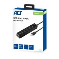 ACT AC6215 7-poorts USB-hub met aan/uit schakelaar - thumbnail