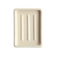 Day 1 Handgemaakt Keramieken Zeepbakje Wit met Ribbels