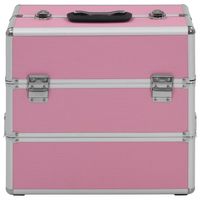 The Living Store Cosmetica Koffer - 37 x 24 x 35 cm - 2 lagen - Roze