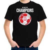 Polen EK/ WK supporter t-shirt we are the champions met Poolse voetbal zwart kinderen