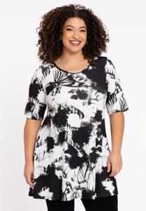 Yoek Tuniek wide bottom HANNELORE | Zwart | Maat 46/48